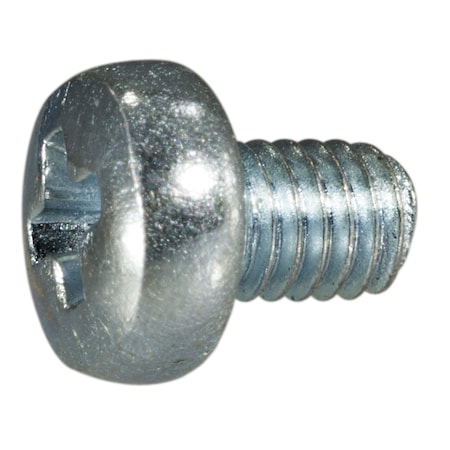 Midwest Fastener M3-0.50 x 4 mm Phillips Pan Machine Screw, Zinc Plated Steel, 50 PK 51529